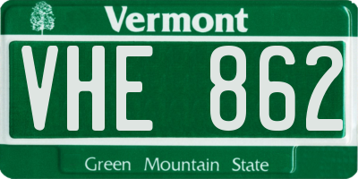 VT license plate VHE862