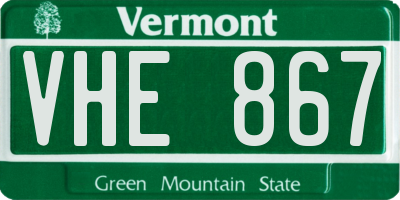 VT license plate VHE867