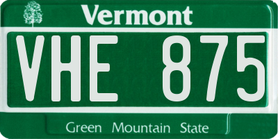 VT license plate VHE875