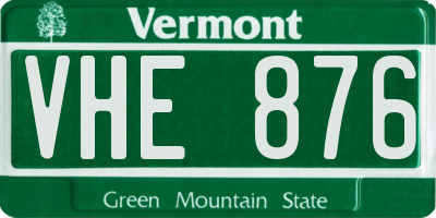 VT license plate VHE876