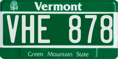 VT license plate VHE878