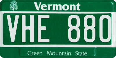 VT license plate VHE880