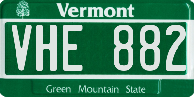 VT license plate VHE882