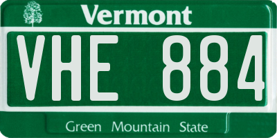 VT license plate VHE884
