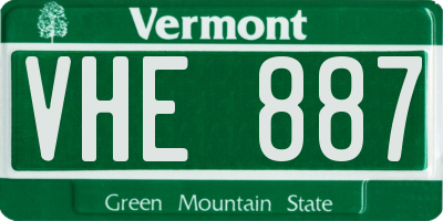 VT license plate VHE887