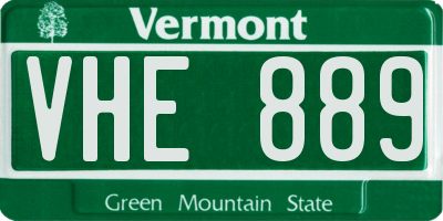 VT license plate VHE889