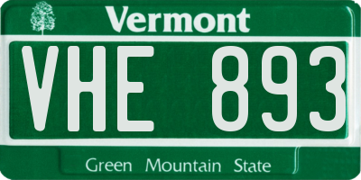 VT license plate VHE893