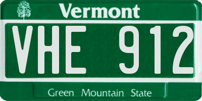 VT license plate VHE912