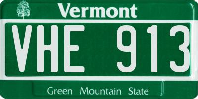 VT license plate VHE913