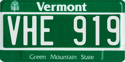 VT license plate VHE919