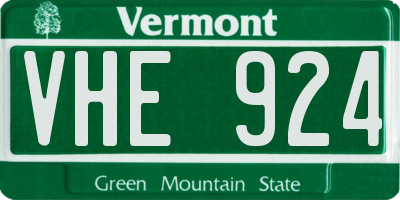 VT license plate VHE924