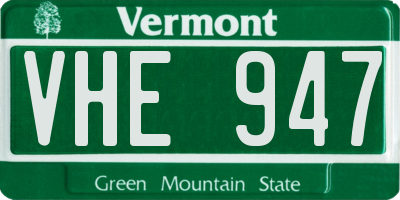 VT license plate VHE947