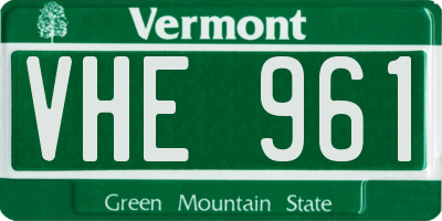 VT license plate VHE961