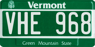 VT license plate VHE968