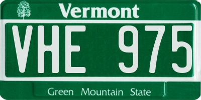 VT license plate VHE975