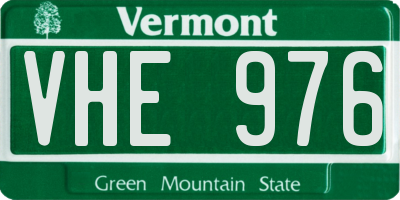 VT license plate VHE976