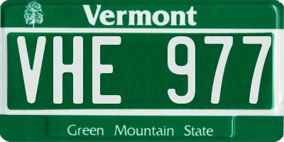 VT license plate VHE977