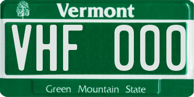 VT license plate VHF000