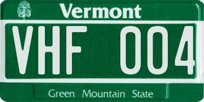 VT license plate VHF004