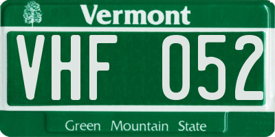 VT license plate VHF052