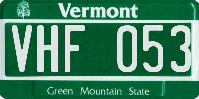 VT license plate VHF053