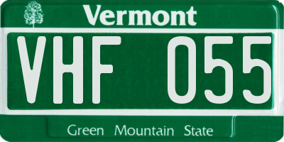 VT license plate VHF055