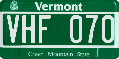 VT license plate VHF070
