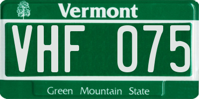 VT license plate VHF075