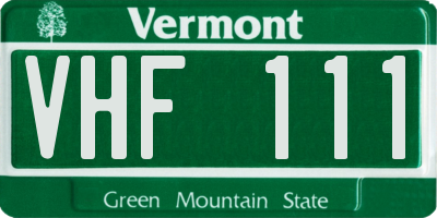 VT license plate VHF111