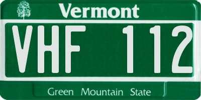 VT license plate VHF112