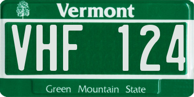 VT license plate VHF124