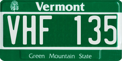 VT license plate VHF135