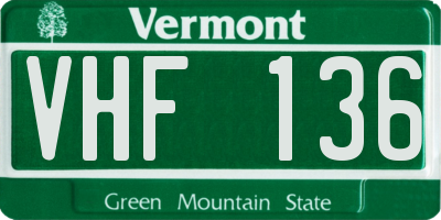 VT license plate VHF136