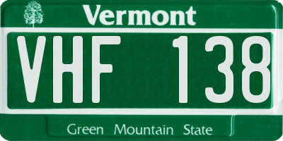 VT license plate VHF138