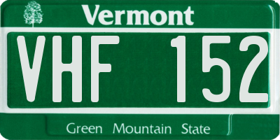 VT license plate VHF152