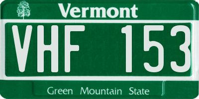 VT license plate VHF153