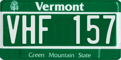 VT license plate VHF157