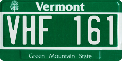 VT license plate VHF161