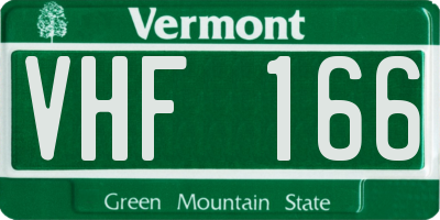 VT license plate VHF166
