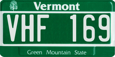 VT license plate VHF169