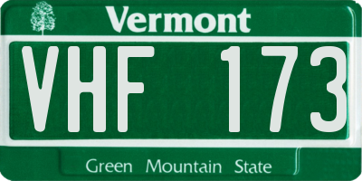 VT license plate VHF173