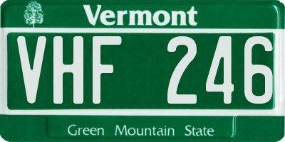VT license plate VHF246