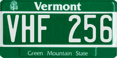 VT license plate VHF256