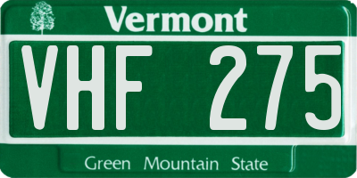 VT license plate VHF275