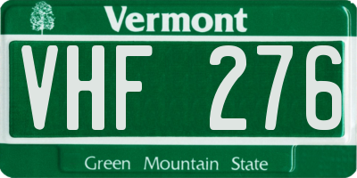 VT license plate VHF276