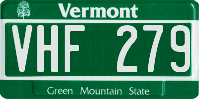 VT license plate VHF279