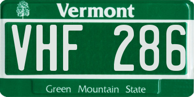 VT license plate VHF286