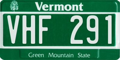 VT license plate VHF291