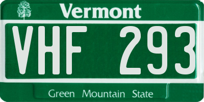 VT license plate VHF293