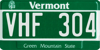VT license plate VHF304